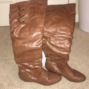 Knee high brown boots